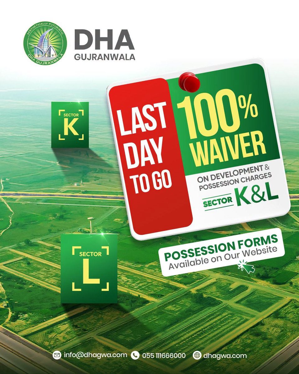 LahorePropertie's tweet photo. #lahorepropertiesofficial #1RealEstateMarketingCompany #Lahore #DHALahore #CentralParkHousingScheme #Investment #itsdhagwa #DHAGWA #SectorK #SectorL #FinancialIncentive #1DayLeft #LastChance #DHALife #Gujranwala #defencehousingauthorityLahore https://t.co/OnG2xM8bTT