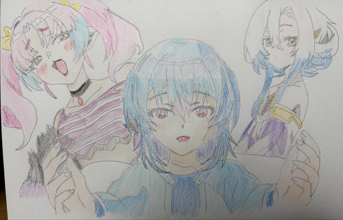 mamoruchild's tweet photo. 本日の模写。
26春アニメ(老害コイル)ガールズ提出。

朝凪海『クラにか』
ミルチ・ゼブル『カナン様』
女神『勇者の肋骨』
郡上かなで『上伊那ぼたん』
#今期ガールズ4選 https://t.co/U2SgscSyPV