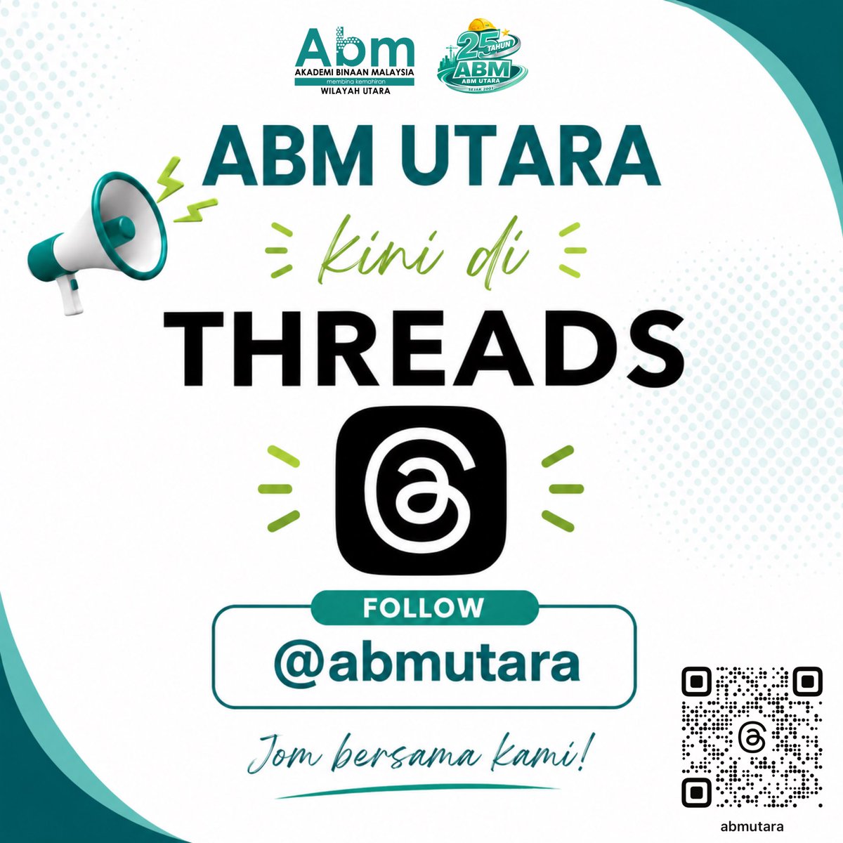 ABMUTARA's tweet photo. ABM Utara kini di Threads! 🧵

Follow @abmutara untuk info terkini &amp; peluang latihan.

🔗 https://t.co/TONgEOc8ZN

#ABMUtara #Threads https://t.co/s3SU5dISAx