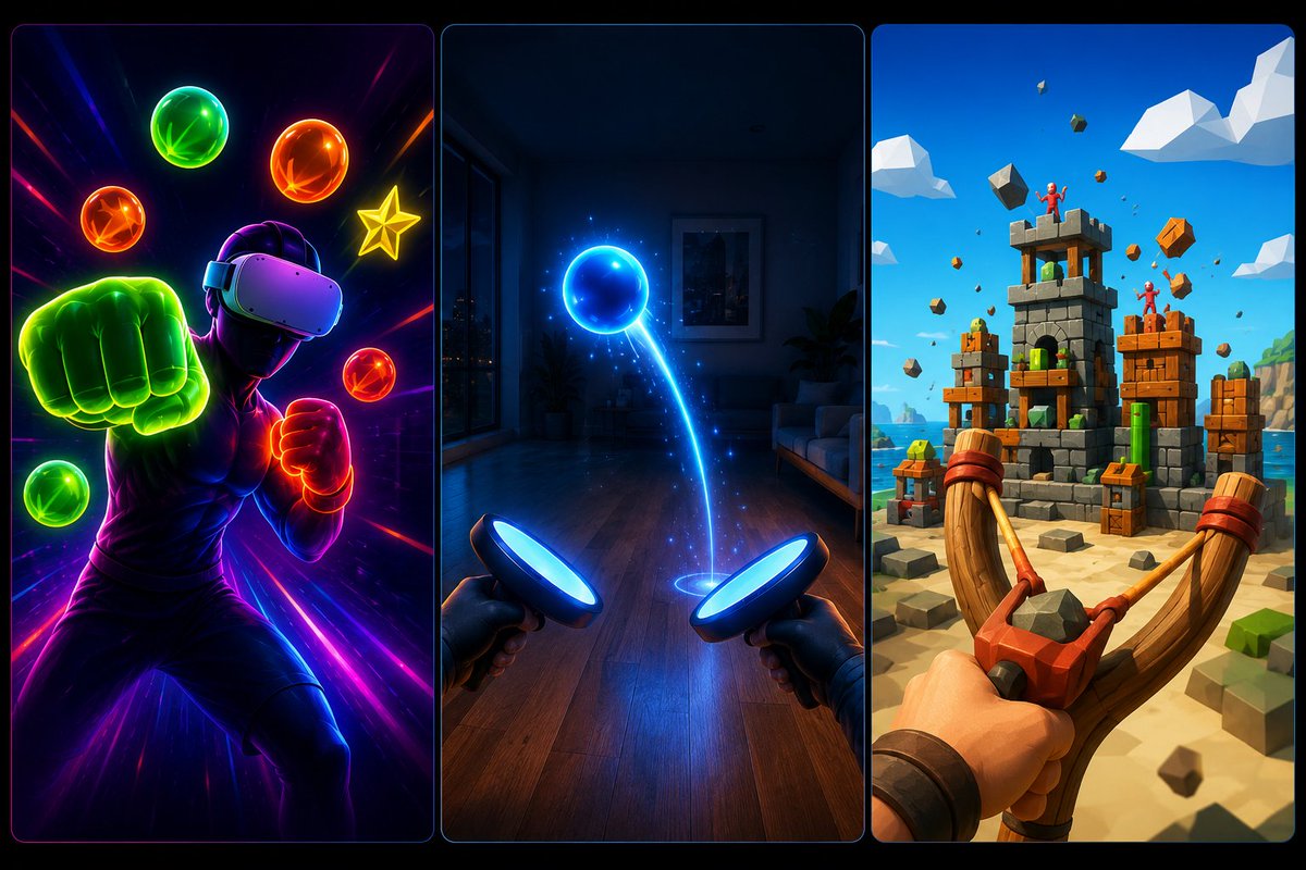 heyVR_io's tweet photo. 🚀Three brand-new WebXR games just landed on heyVR — playable instantly in your browser.
No downloads. No installs. Just click and play.
🥊 Punch Rush
🏓 Gravity Bounce
🏹 Slingshot Island
Built by the incredibly talented @ashishnotes 👏
Which one will be your favorite?
Thread 👇 https://t.co/YJ0BdUQOCF