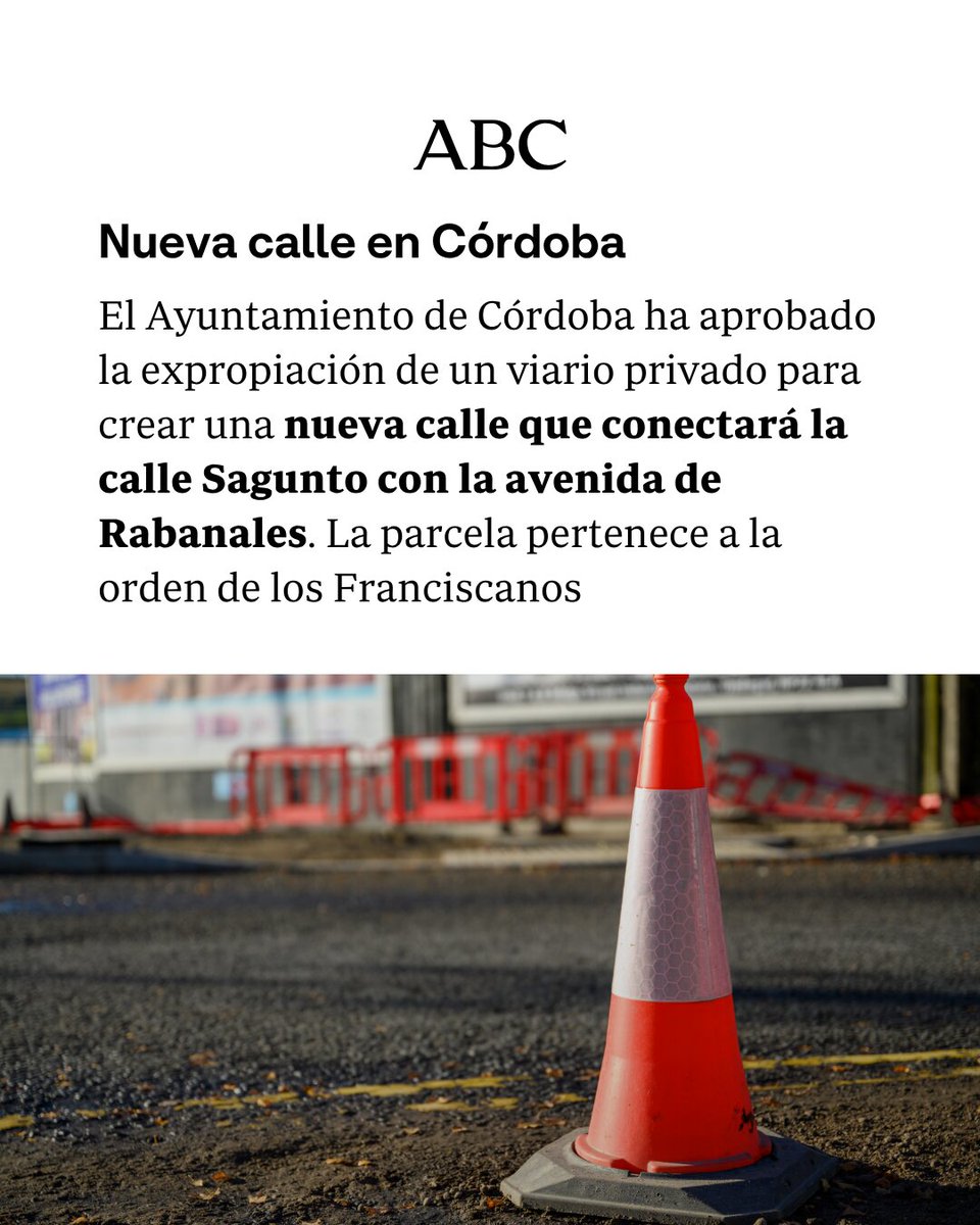 abccordoba's tweet photo. 🚧 El Ayuntamiento de Córdoba creará una nueva calle que unirá la calle Sagunto con la avenida de Rabanales. El Consistorio abonará más de 190.000 euros por la parcela y mejorará la conexión en la zona de Lepanto.

🔗 https://t.co/TCAs7uGuR6 https://t.co/uDrm8oAnt7