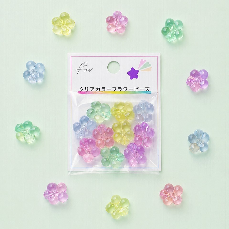 暑い季節のハンドメイドやキッズ工作にぴったり♪ 透明感がきらめく
