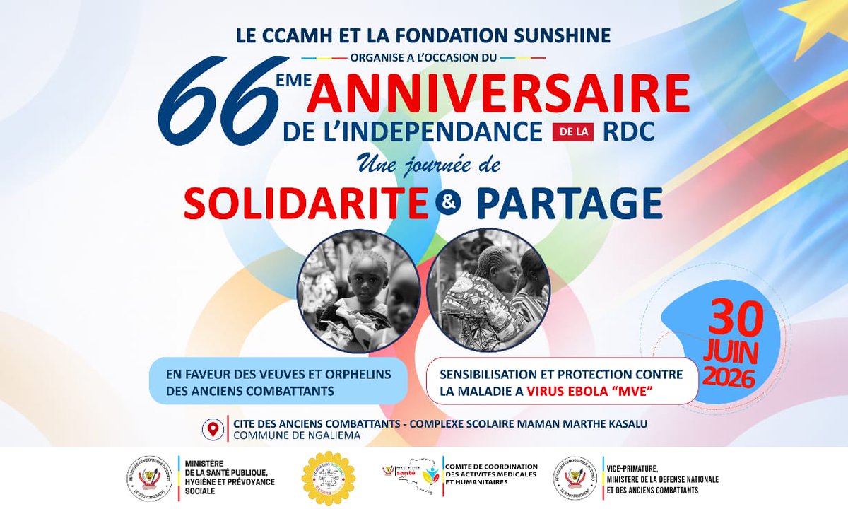 Ccamh36's tweet photo. 🇨🇩 Servir, protéger et partager : notre engagement pour une RDC plus solidaire. Bonne fête de l'Indépendance ! #30Juin #RDC https://t.co/QqQKdmMRK1