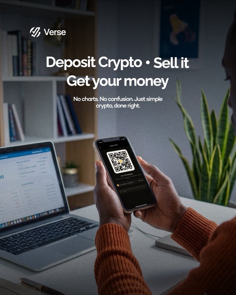 myverseapp's tweet photo. Crypto doesn’t need to be complicated.
Deposit, sell, get paid, that’s the whole process with Verse. No charts to decode, no confusion, just your money moving simply. 👀
https://t.co/RBHnCJMVro
#Verse #Crypto #TradeSmarter https://t.co/AsgRKu3PbS