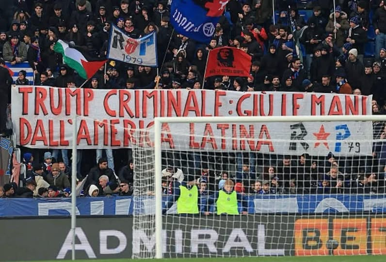 ultras_antifaa's tweet photo. "Trump criminal: hands off Latin America" https://t.co/Oxm5vG7cOC