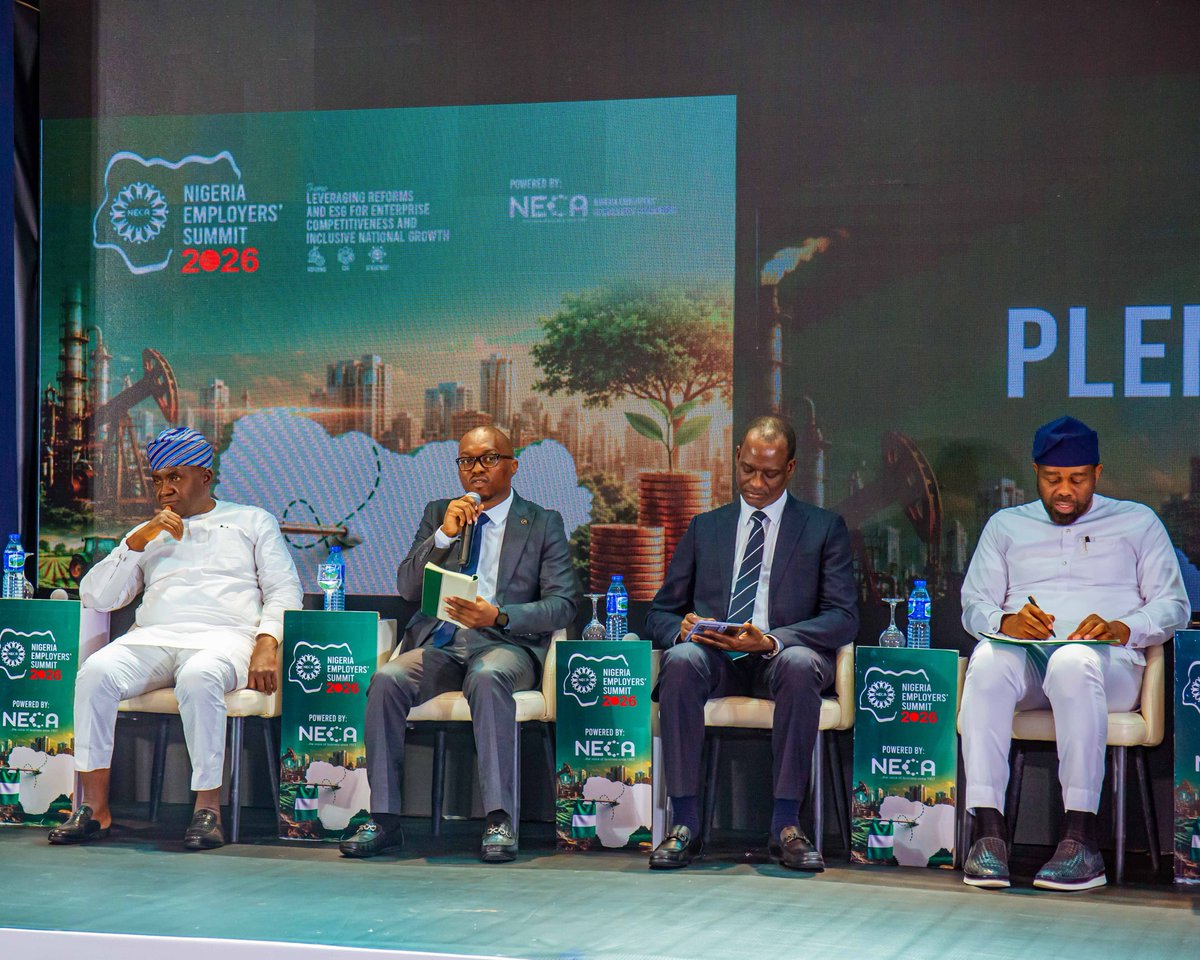 officialNESG's tweet photo. Conversations that shape the future of enterprise and economic growth. 🇳🇬

Yesterday, the #NESG was proud to participate in the Nigeria Employers' Summit, contributing to high-level discussions on leveraging reforms and ESG for enterprise competitiveness and inclusive growth.

Representing our CEO, Dr. Tayo Aduloju, NESG's Principal Economist, Dr. Wilson Erumebor, joined a distinguished panel to examine how ongoing macroeconomic reforms, sustainable business practices, and stronger ESG frameworks can help address pressing national challenges, from housing and healthcare to tax and power reforms. The conversation reinforced the importance of bold, coordinated action to create a more competitive business environment and deliver inclusive prosperity for all Nigerians.

#NigeriaEmployersSummit #EconomicReforms #ESG #InclusiveGrowth #EnterpriseCompetitiveness #Prosperity #PolicyDialogue
