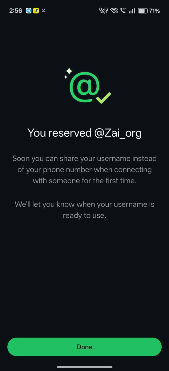 Aman0381's tweet photo. I just reserved @Zai_org  username on WhatsApp https://t.co/bWirq374Xa