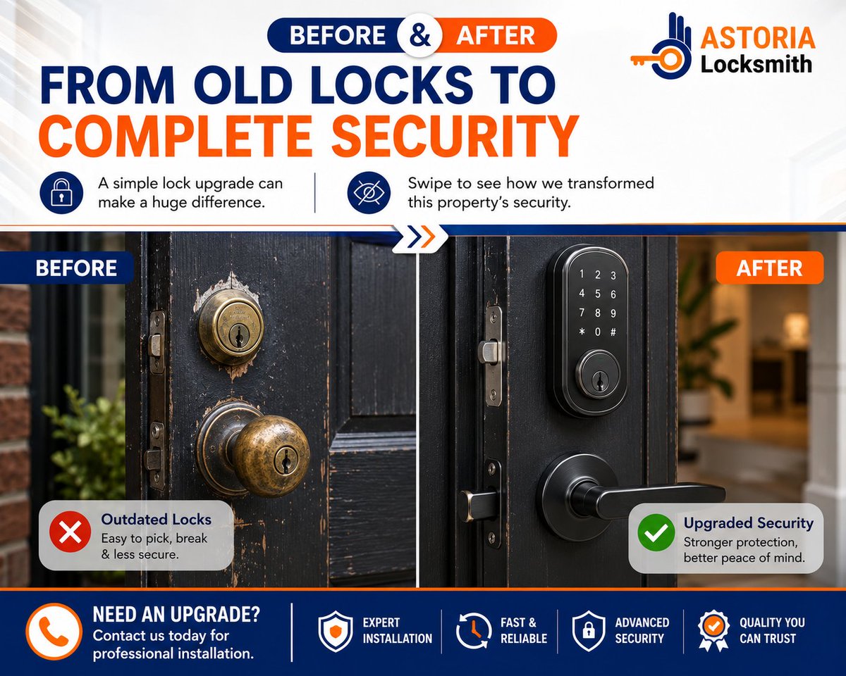 RightawayL's tweet photo. From Old Locks to Complete Security!

Upgrade outdated locks with modern, high-security solutions for better protection and peace of mind. Trust Right Away Locksmiths for expert lock upgrades in Astoria, NY.

📞 (718) 440-9204
🌐 https://t.co/ZDrSQleieg
#LockUpgrade #HomeSecurity https://t.co/oOgKn2I5Sf