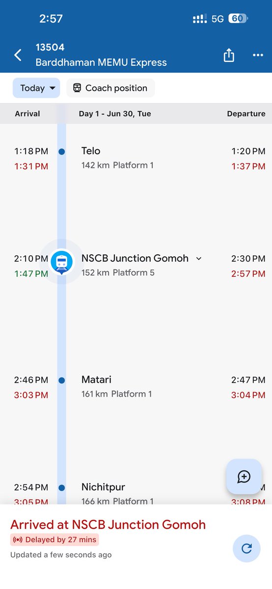 Krishna03690223's tweet photo. Train no 13504 iss train se koi dushmani hai kya jo iss train ko Gomoh se chalane par hamesa deri kiya jata hai ye manmani band kijiye. @AshwiniVaishnaw @drmdhnecr @RailMinIndia @GM_ECRly @prabhatkhabar @dhullu_mahto https://t.co/msIkxShHx8