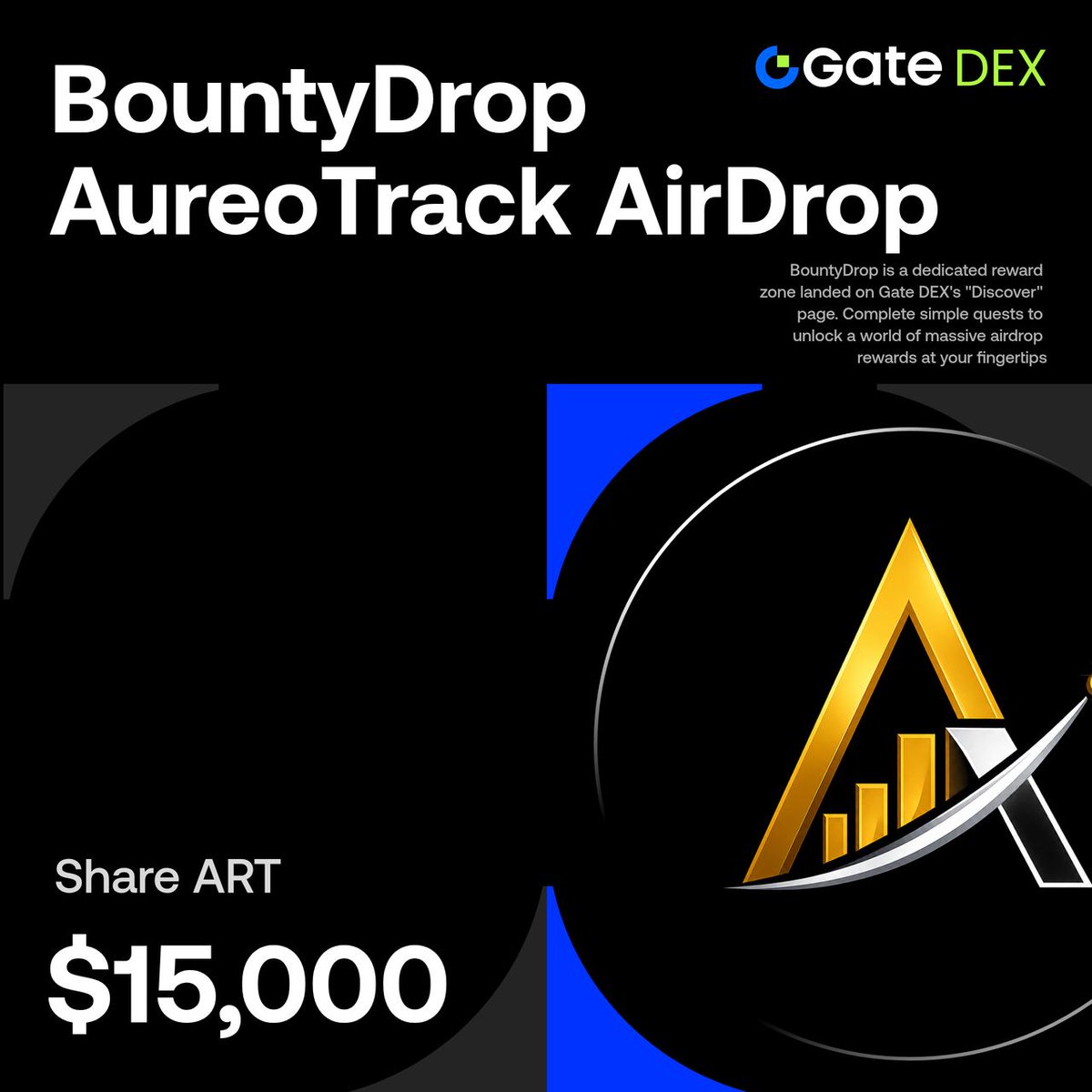 GateDEX's tweet photo. 🔥#GateDEX & @aureotrack #BountyDrop is Live!

Complete the Tasks to Share $15,000 ART
✅ Total wallet BNB  chain assets ≥ $10
✅ Follow @GateDEX & @aureotrack
✅ Join AureoTrack Telegram
✅ Join the AureoTrack Telegram channel

⏰ June 30 - July 29

🔗Join Now:
https://t.co/TNy3NgT86k
📖 More Details:
https://t.co/o9T1PWl8GD
