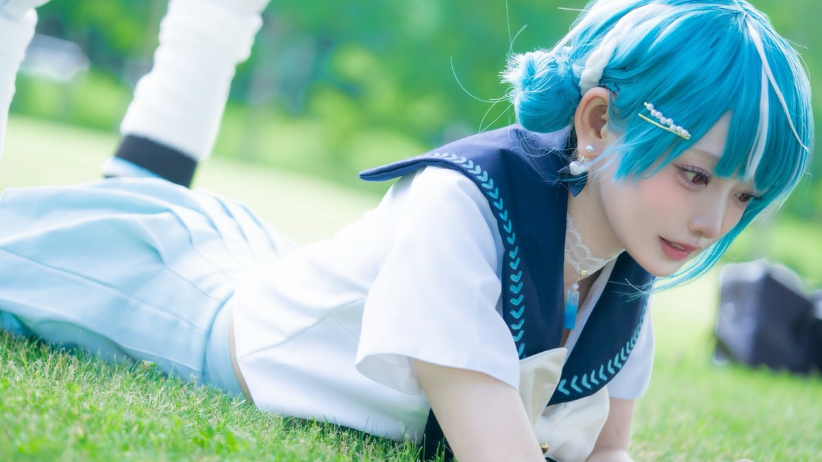 nininishinn's tweet photo. ⚠︎コスプレ⚠︎
ぶいすぽっ！/白波らむね🐻‍❄️🏖️
📷/ @photo64826329 
ゆーさんいつ撮ったの⁈って写真で盛れてて神🫶🏻
らむちいっぱいとってもらったーーーー
#TMAF2026 https://t.co/jUz1cjVXaY