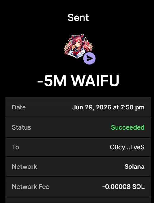 WaifuXSolana's tweet photo. $WAIFU Airdrop is LIVE - 24 hours 🪂 
 
Drop your Solana $SOL Address &amp; RT ♻️ 
 
Every wallet will receive 1,000,000 $WAIFU 🎁 
 
PRESALE IS LIVE: https://t.co/F9nWhNCYJS https://t.co/n3D3VS1x4U