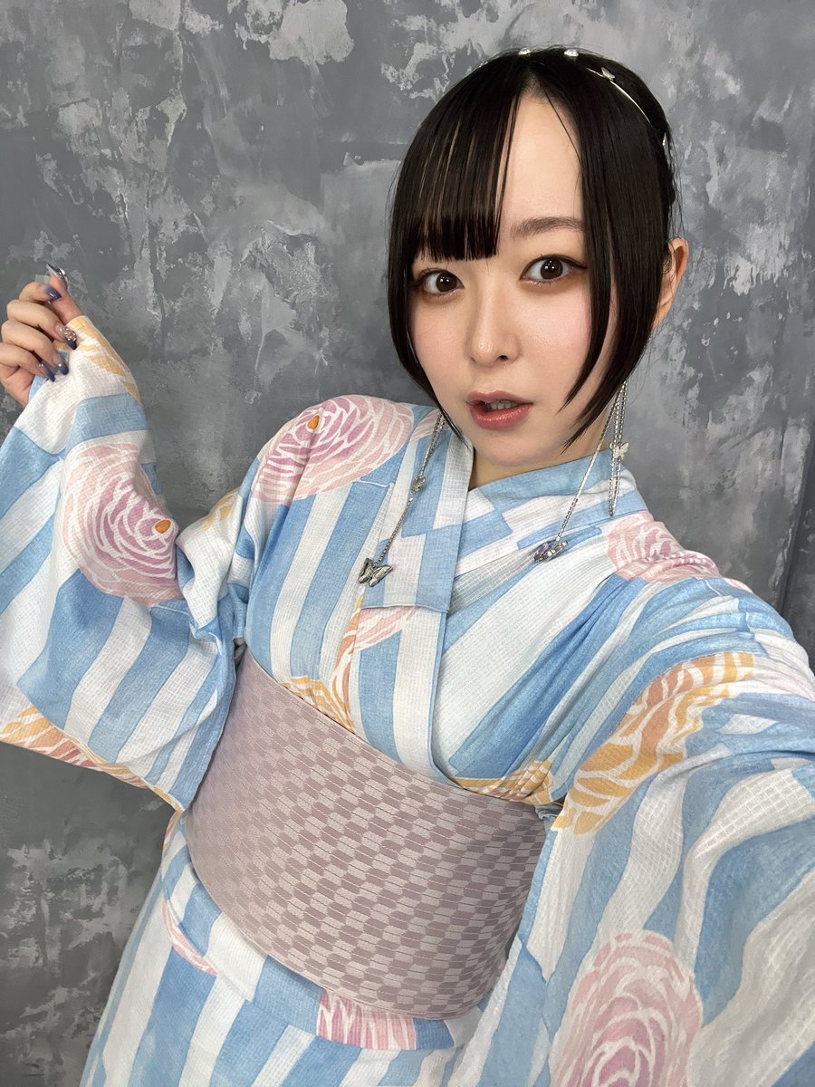 浴衣撮影してきたよ〜！！👘 今年は水色🩵 まだチェキ購入できますので