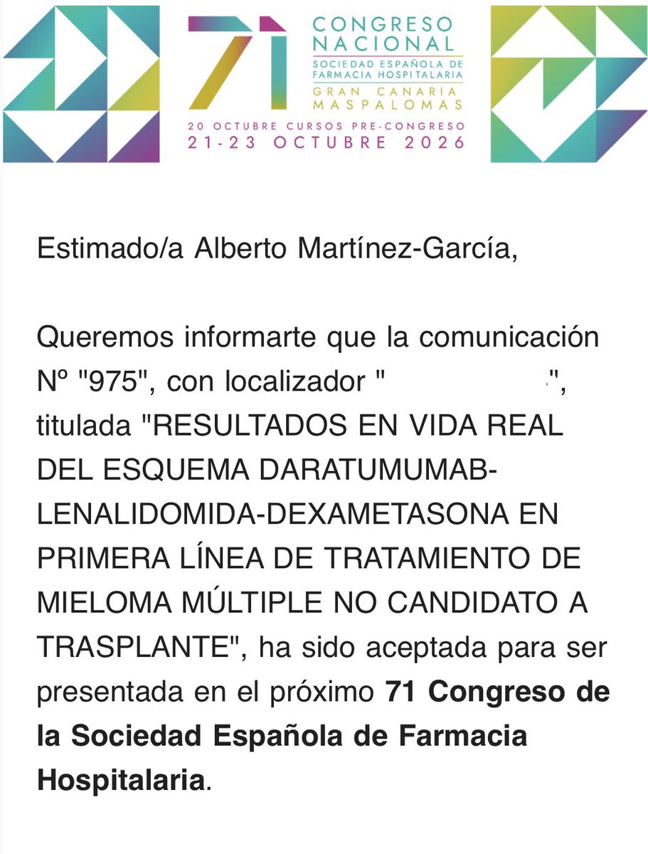 albertomgfh's tweet photo. ya están las aceptaciones de comunicaciones al 71 @sefhcongreso y este año… pleno !!

estaré presentando 7 posters: 5 de ellos como primer autor 🥳 https://t.co/VDfEr9QnvC