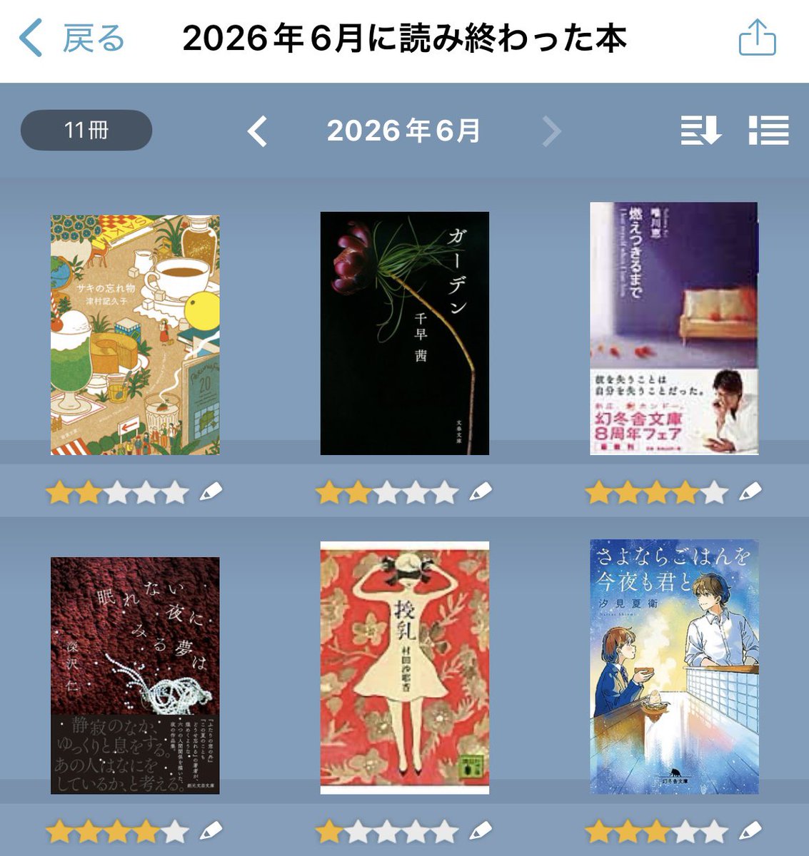 _bookshelf___'s tweet photo. 6月は11冊読みました📖  ̖́-
仕事しながら推し活しながら私なりに良く読めた方～✌🏻
7月もぼちぼち積読減らしに励みたい⭐️

 #6月の読了本 
 #6月読了本 https://t.co/eZUCsNnJcG
