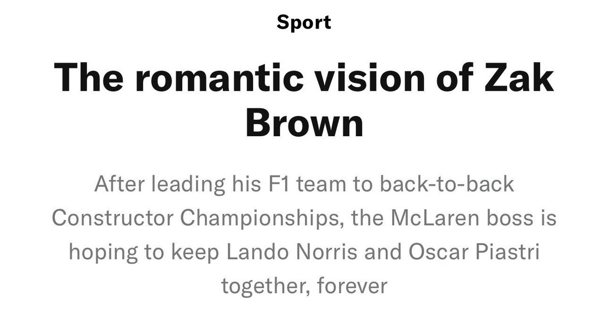 land0sc's tweet photo. no like I genuinely need to know what's happening at McLaren cause why is Zak talking about keeping Lando and Oscar together forever???? comparing landoscar to himself and andrea??????? https://t.co/tHqYPEZ8Ul