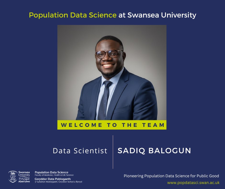 PopDataSci_SU's tweet photo. Welcome to our newest member of the team, Sadiq Balogun👋

Saqid is joining us as our new Data Scientist and will be working on the @HDR_UK Big Data for Complex Disease (BDCD) Driver Programme.

We are excited to have him on board! 
#welcome #newemployee #healthdataresearch https://t.co/Hq0FYEnRJl