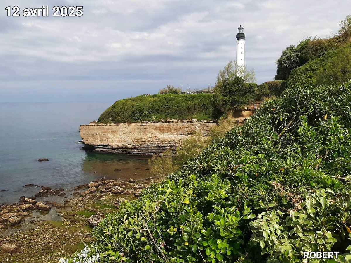 PNerval's tweet photo. Comparaison de deux photos du phare de Biarritz prises du même endroit, le 12 avril 2025 et le 27 juin 2026.
On peut voir l'énorme épaisseur du pan de falaise qui s'est effondré le 24 juin 2026, faisant deux victimes. Une grosse pensée pour elles et sincères condoléances à leurs proches 🙏