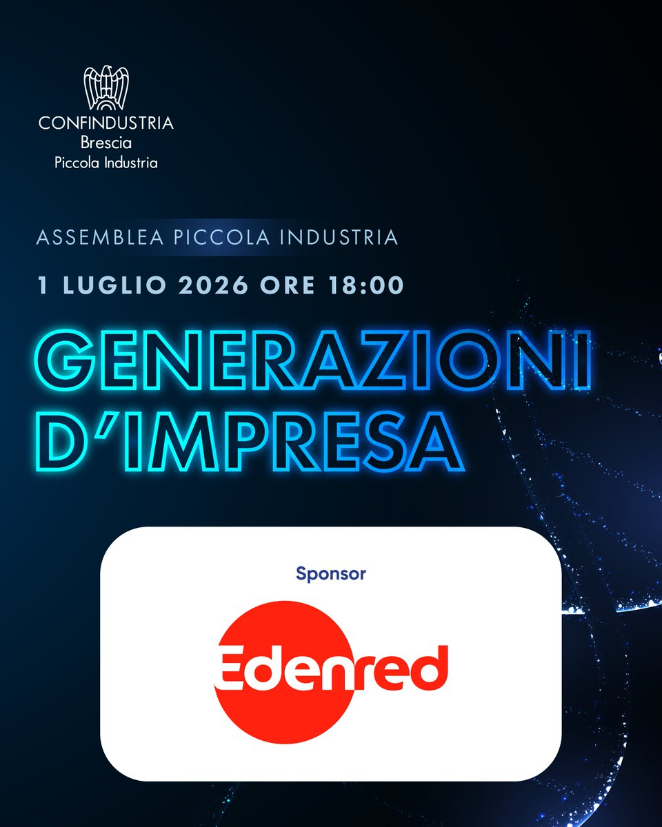 ConfindustriaBS's tweet photo. Un ringraziamento speciale a chi ha sostenuto l'Assemblea 2026 della Piccola Industria di Confindustria Brescia.

➡️ Edenred Italia
➡️ @CofaceItalia  
➡️ @CantinaMajolini 
➡️ Limelight https://t.co/Ah4tLR9Ebn