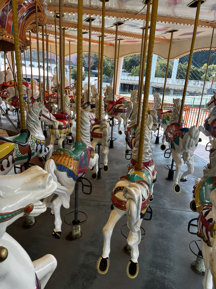ootasi1130's tweet photo. キモいなって思ってたら、やっぱり日本一馬の数が多い回転木馬だったみたい https://t.co/MO5VuzCai2