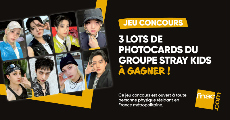 Fnac's tweet photo. #JeuConcours 🎉 Tentez de remporter des lots photocards du groupe @Stray_Kids à l'occasion du K-store By Fnac.

🎁 Pour participer :
💬 + 🔁 + ❤️
✅ Follow @Fnac 

🏆TAS le 06/07 - 3 gagnants

🍀 Bonne chance !
👉https://t.co/FmcgFXNiwa https://t.co/JPYzOM1qeg