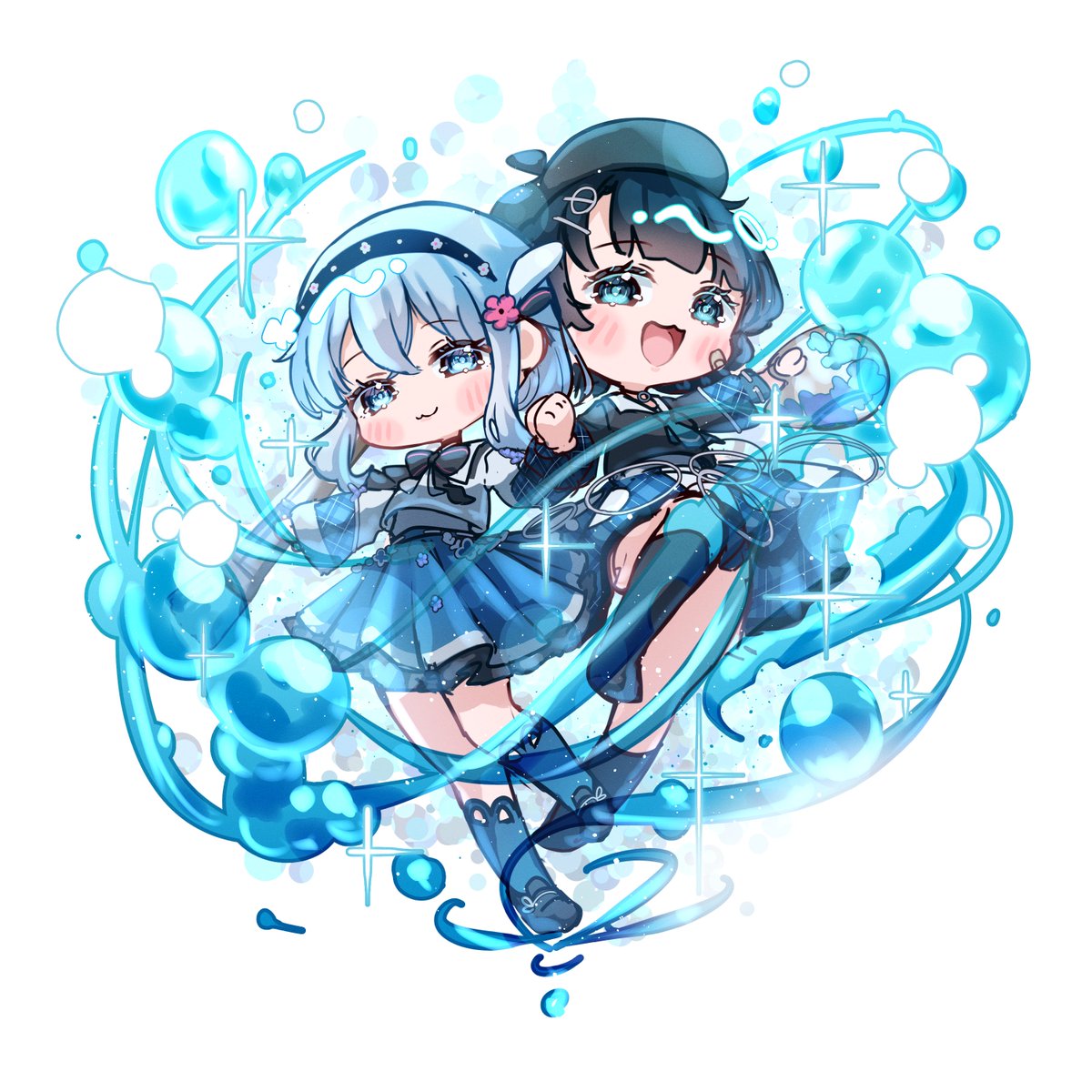 今月描いた絵を晒そう 青い！！！！💙🤍