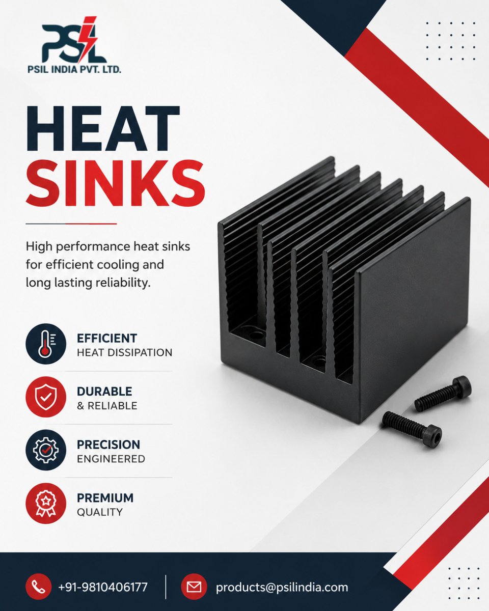 psilmanufature's tweet photo. Keep your systems cool with high-performance heat sinks
Contact No: 9810406177
#psilindia #heatsinks #thermalmanagement #electronicscooling #precisionengineering #efficientcooling #hardwareengineering https://t.co/40ofPQHJRO