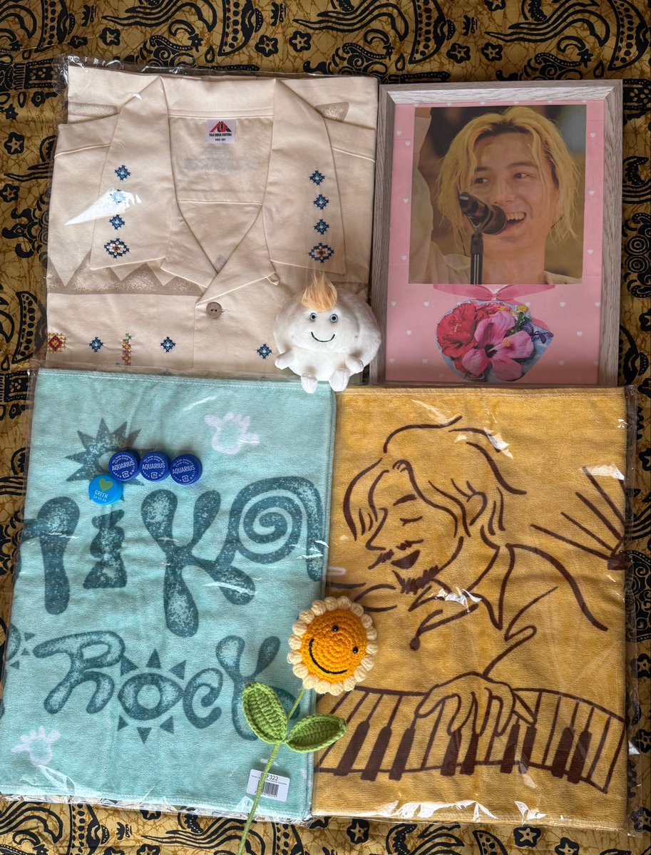フジロック #藤井風グッズ 届いたー📦超かわいい🤍💛🩵 (*´艸`*)ｼｱﾜｾ