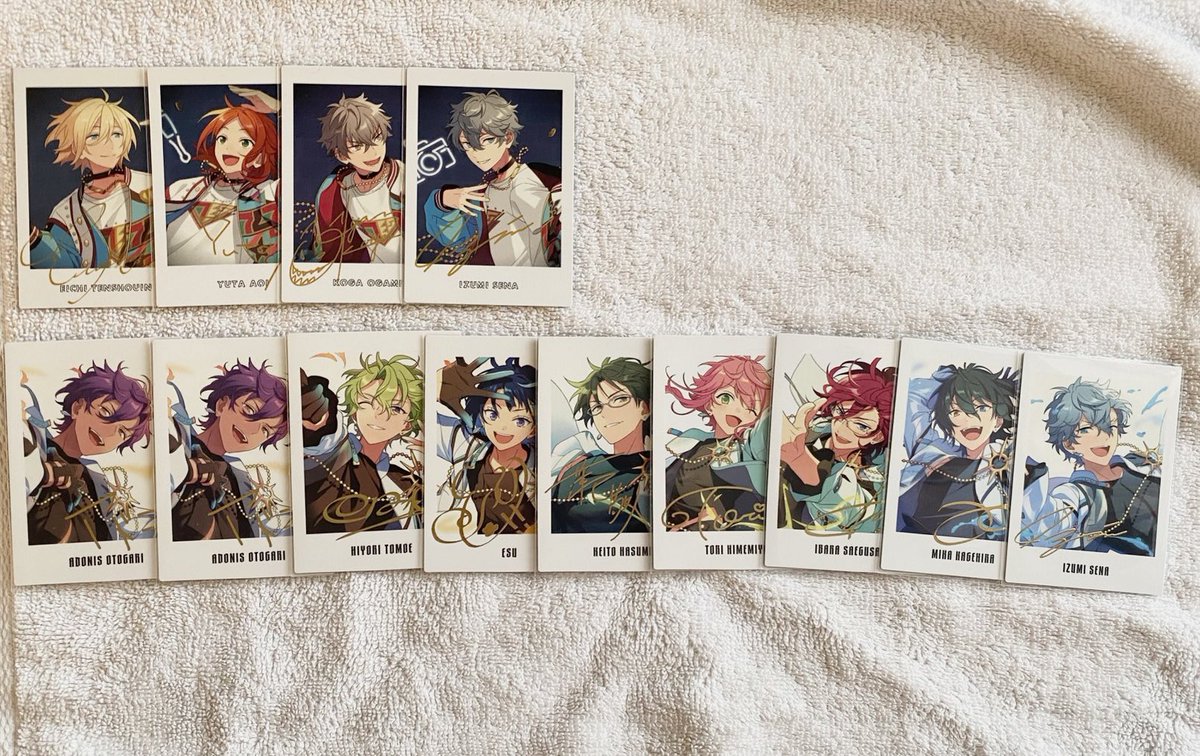 y9aasa's tweet photo. 【交換】 あんスタ 10th 9th 7thぱしゃっつ

譲 弓弦 渉 英智 桃李 翠 スバル 真 創 薫 アドニス 零 敬人 維吹 颯馬 ひなた ゆうた 宙 ライカ 泉 日和 茨 みか エス

求 同種 司

引用元にお声かけください🙌🏻 https://t.co/EfUqIQlwjO