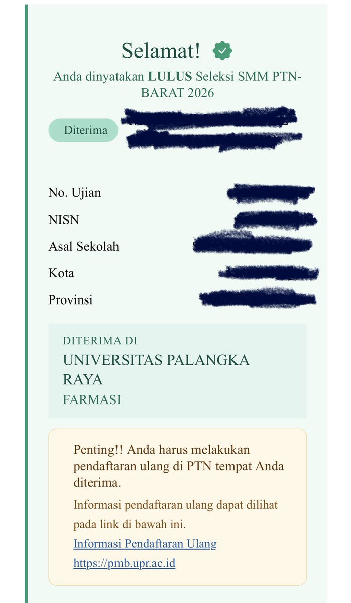 zashexl's tweet photo. alhamdulillah ada satu pegangan univ, walaupun gagal fk upr. yang penting ada pegangan dulu https://t.co/HxML9IALGV