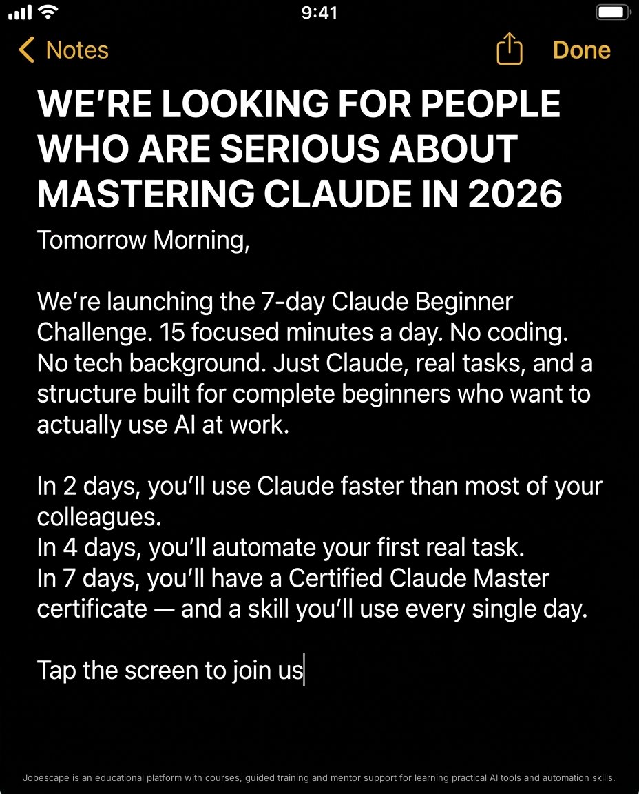 jobescape_ai's tweet photo. Full Claude Course 

Master Claude to automate repetitive tasks, build apps without coding, create real portfolio projects, and become more valuable at work.