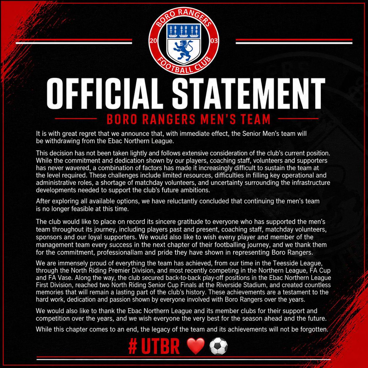 bororangers's tweet photo. Club Statement ⬇️
#UTBR❤️⚽️ https://t.co/pIdx7eozEj