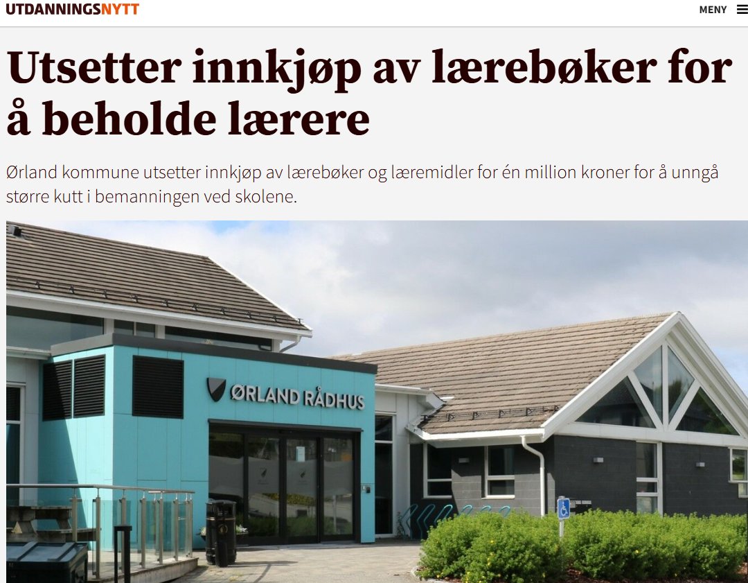 KamillaAslaksen's tweet photo. I verdens nest rikeste land må skolene velge mellom lærere og lærebøker. https://t.co/YVor3wtJ7y