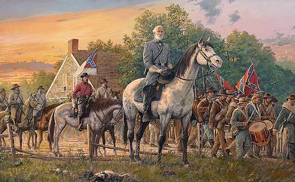 theoldworldshow's tweet photo. Whereas Sherman, Sheridan, and other Union generals deliberately targeted Southern civilian farms and tried to starve Southern civilians to death while letting looting occur en masse, Gen. Lee made it clear on the march to Gettysburg that no looting was to happen

Arguing that the Christian civilization his soldiers represented demanded such good behavior from them, even in the face of barbarous outrages committed by the invading armies they faced, he wrote:

"The commanding general considers that no greater disgrace could befall the army, and through it our whole people, than the perpetration of the barbarous outrages upon the unarmed and defenseless and the wanton destruction of private property, that have marked the course of the enemy in our own country.

"Such proceedings not only degrade the perpetrators and all connected with them, but are subversive of the discipline and efficiency of the army, and destructive of the ends of our present movement.

"It must be remembered that we make war only upon armed men, and that we cannot take vengeance for the wrongs our people have suffered without lowering ourselves in the eyes of all whose abhorrence has been excited by the atrocities of our enemies, and offending against Him to whom vengeance belongeth, without whose favor and support our efforts must all prove in vain"