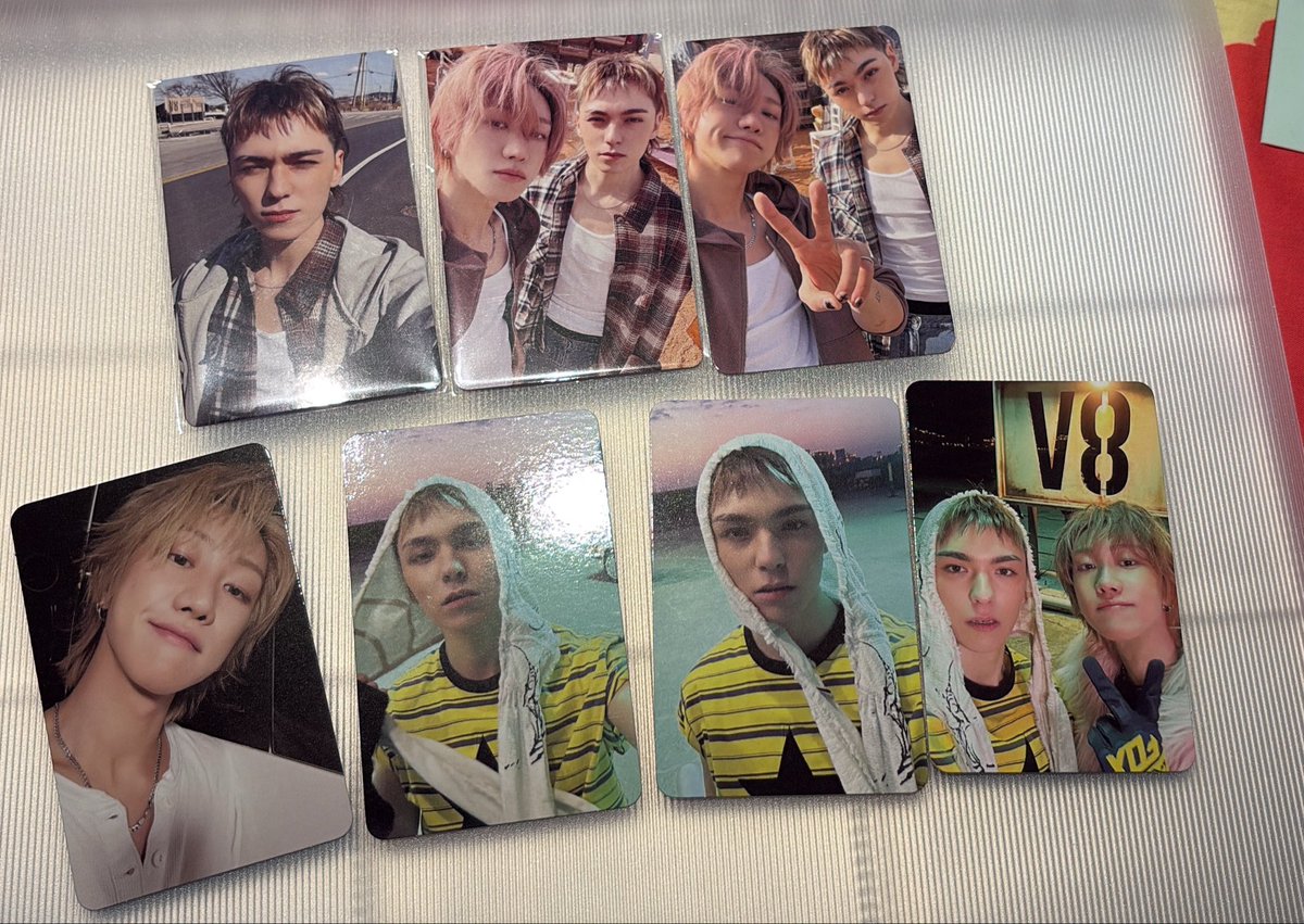 Re_071109's tweet photo. V8 トレカ 交換 SEVENTEEN セブチ

【譲】　ミョンホ、バーノン、ユニット
　　　（写真のもの）
【求】　ミョンホ2枚目👑＞❤️のもの

同異種交換◎
郵送交換or名古屋手渡し

お気軽にお声掛けください🙇‍♀️ https://t.co/8LuJkTAAlF
