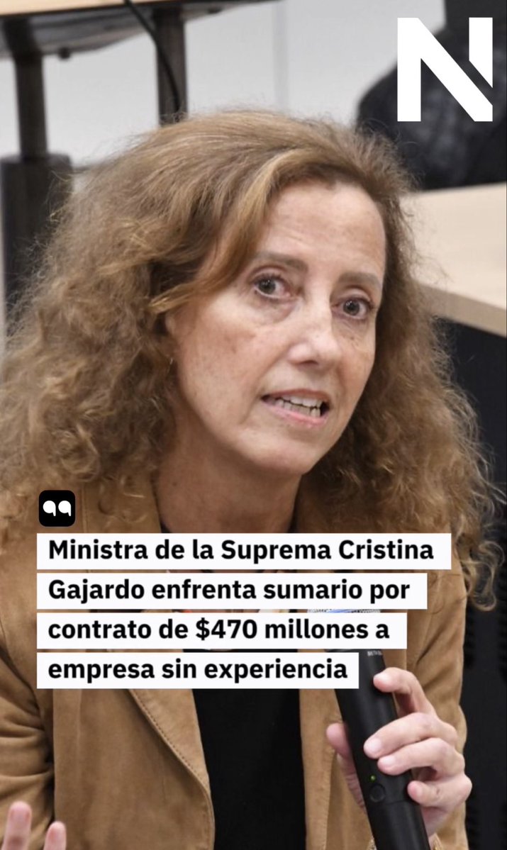 N_PrensaCL's tweet photo. 1/ Cristina Gajardo, ministra de la Corte Suprema, coordinó un contrato de $470 millones a una empresa que jamás había facturado. La próxima semana, el Pleno decide si la sanciona. Abrimos 🧵 https://t.co/CC1Yfrt7me