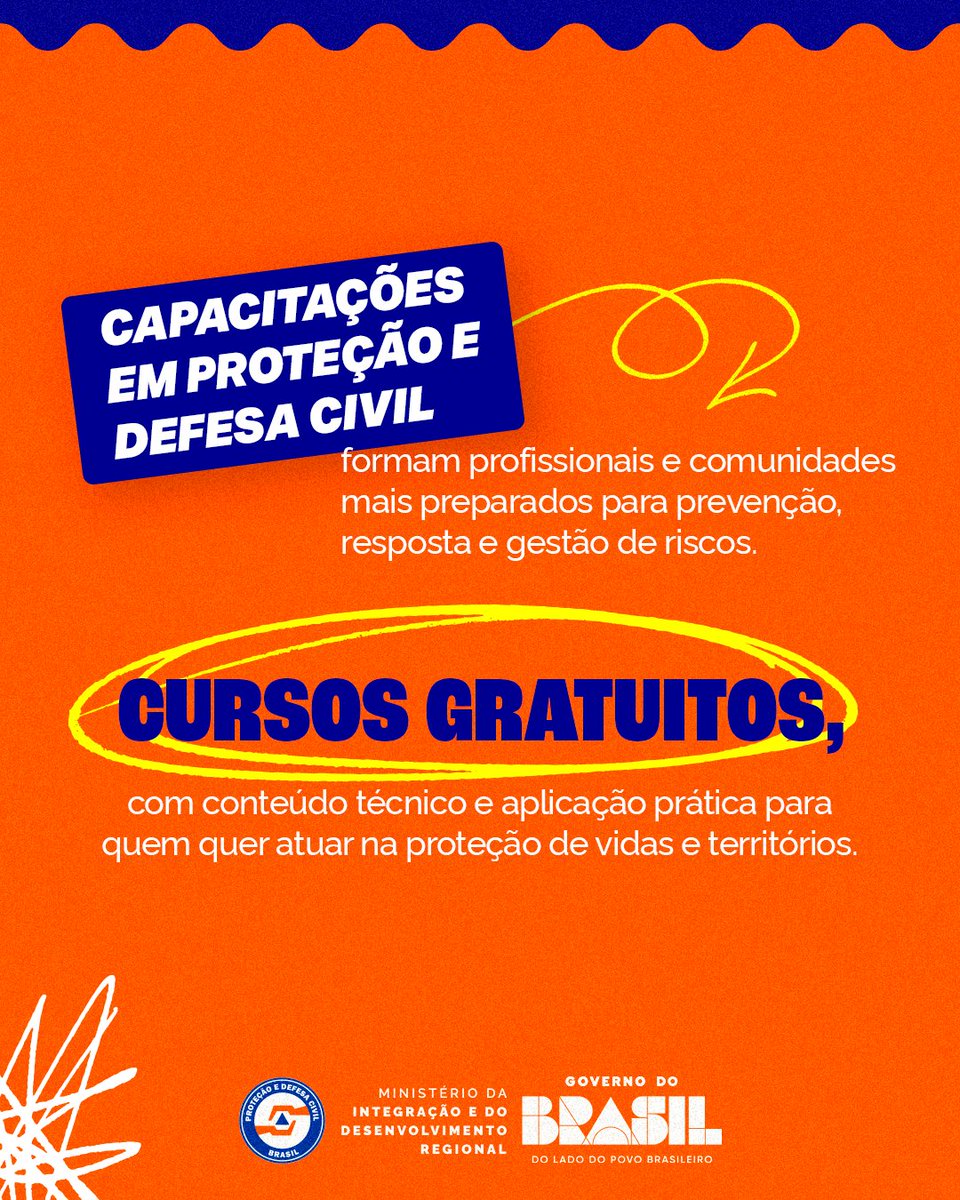 defesacivilbr's tweet photo. As capacitações em Proteção e Defesa Civil são tão boas que dá vontade de fazer todas.

Quer se capacitar também? Acesse: https://t.co/ocknrbflwv

1️⃣Vá em “Assuntos”

2️⃣Depois em “Proteção e Defesa Civil”

3️⃣E por fim “Capacitações” https://t.co/1LWVj6jijt