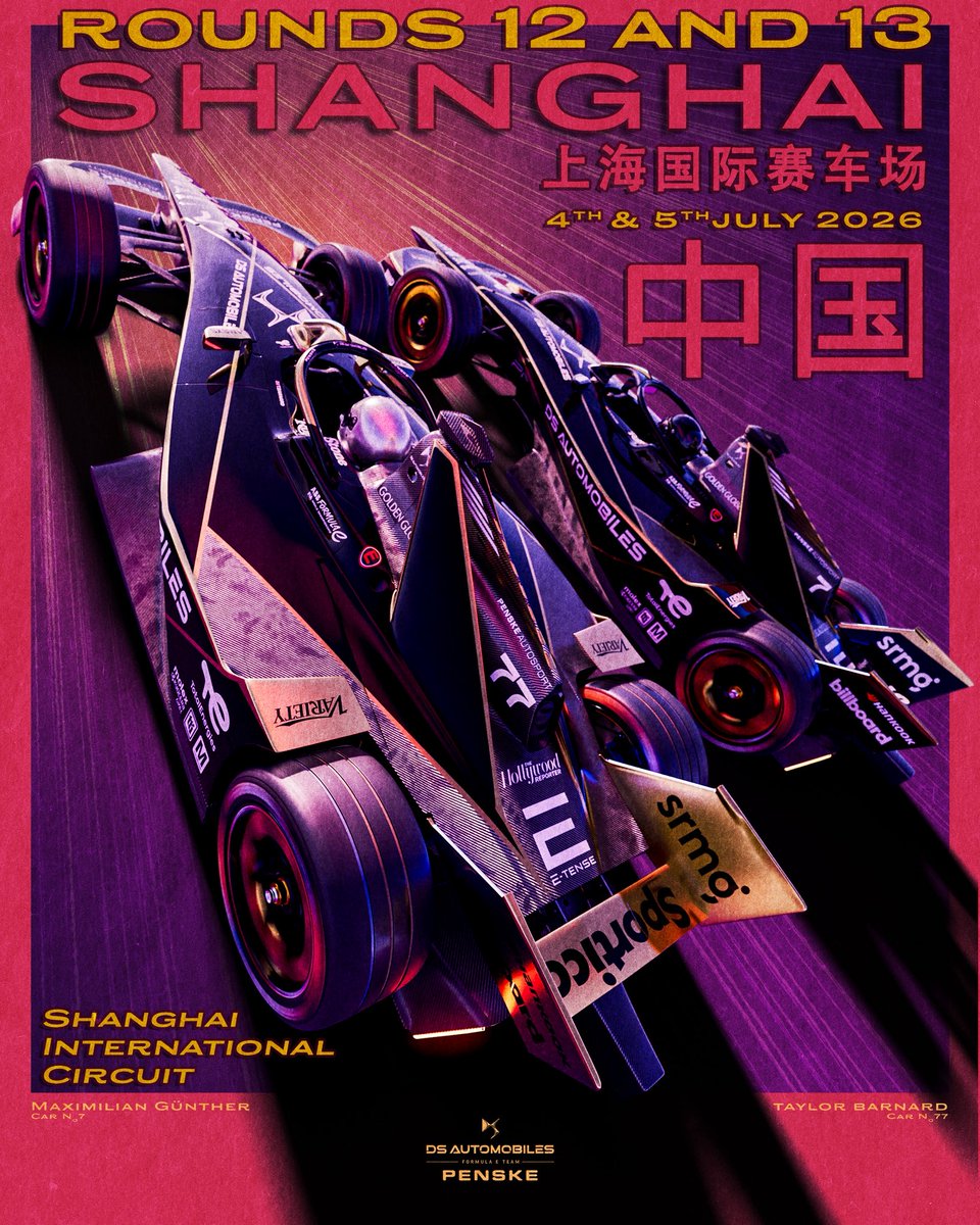 ds_penske_fe's tweet photo. Race week in Shanghai 🇨🇳
Let’s get to work. ⚡️

#DSPENSKE
#dsperformance
#abbformulae #motorsport #formulae https://t.co/PBhUQ1tqGW