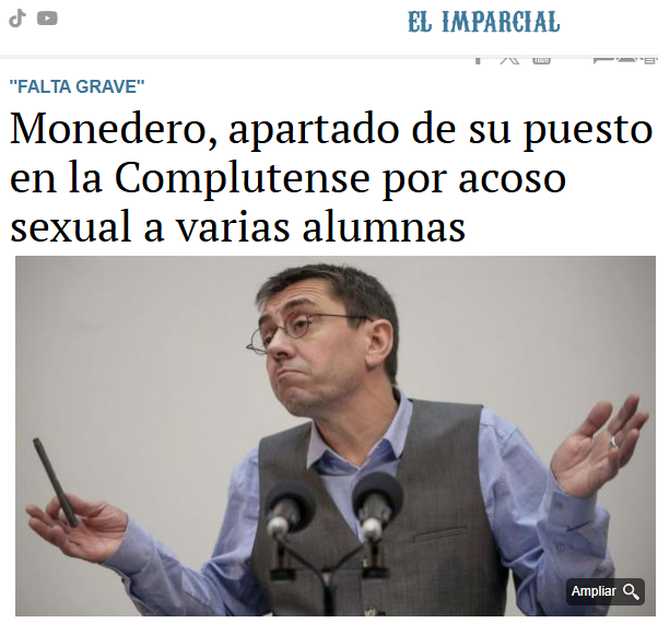 SebastianRochaZ's tweet photo. 🔹Para sorpresa de nadie.

El ideólogo del Podemos Español, quien ha venido a dar catedra a Chile invitado por sus amigos del Frente Amplio.

El " feminista " Juan Carlos Monedero, fue apartado de una Universidad donde trabajaba por acoso sexual a varias alumnas.

No fallan ⚠️ https://t.co/POKY3W7LIP