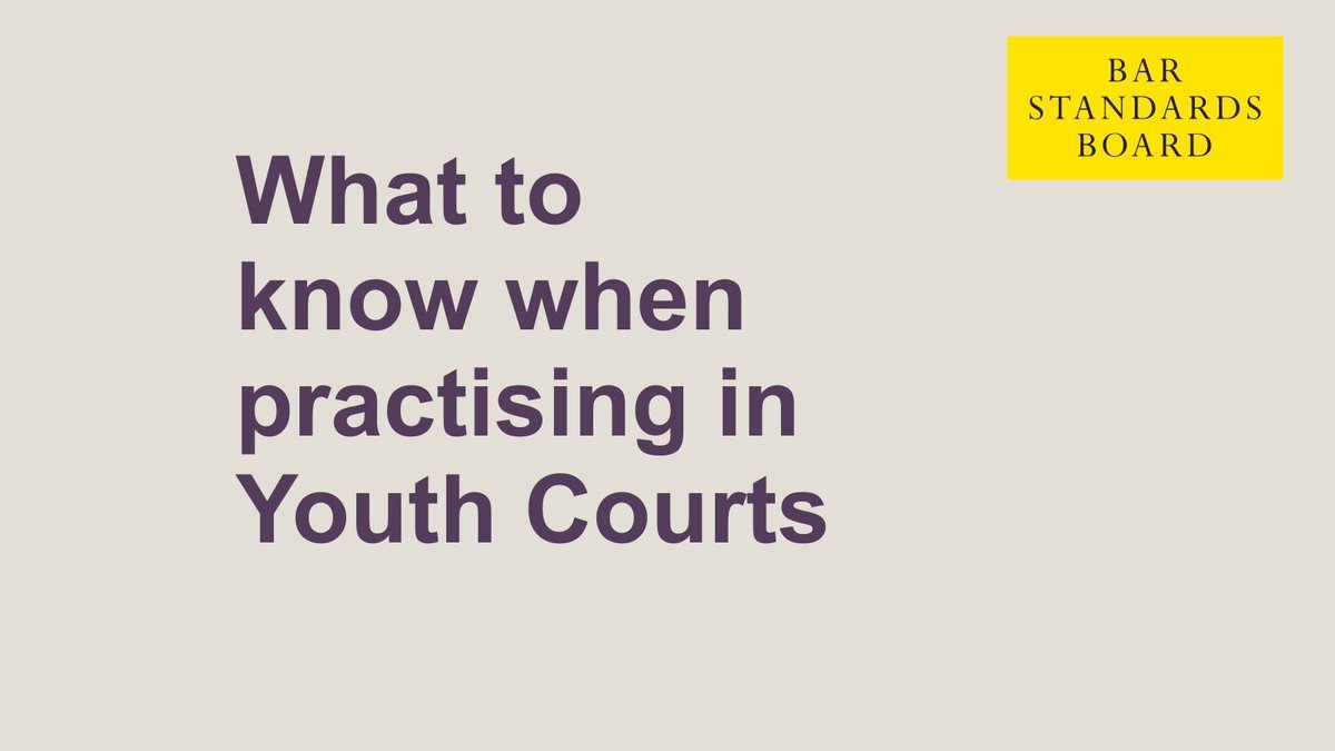 barstandards's tweet photo. #Barristers, boost your understanding of Youth Proceedings Competences and support quality practice in youth proceedings.

Watch our video: https://t.co/Hm1U4weZI2 

#BSB #YouthCourt https://t.co/DiYTcxXIh1