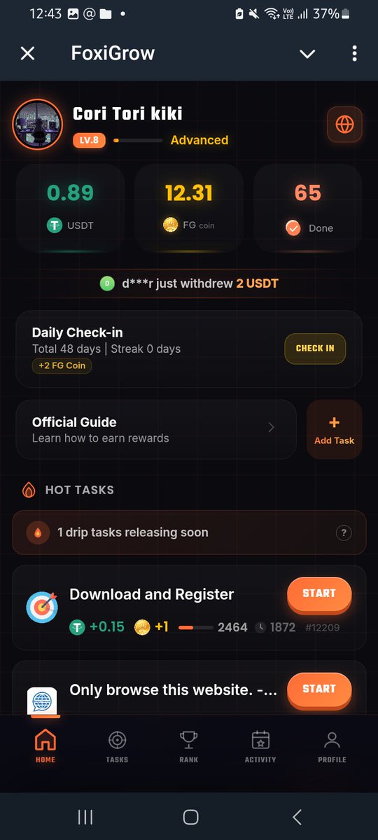 binkolajx3d's tweet photo. Have telegram app
https://t.co/xpUz6zbBaF
Don't go broke 
This bot pays usdt 
by just following Liking sharing peoples posts
Connect X account most tasks are from there
Have wallet adress to withdraw cash https://t.co/3A7vbdKfYG