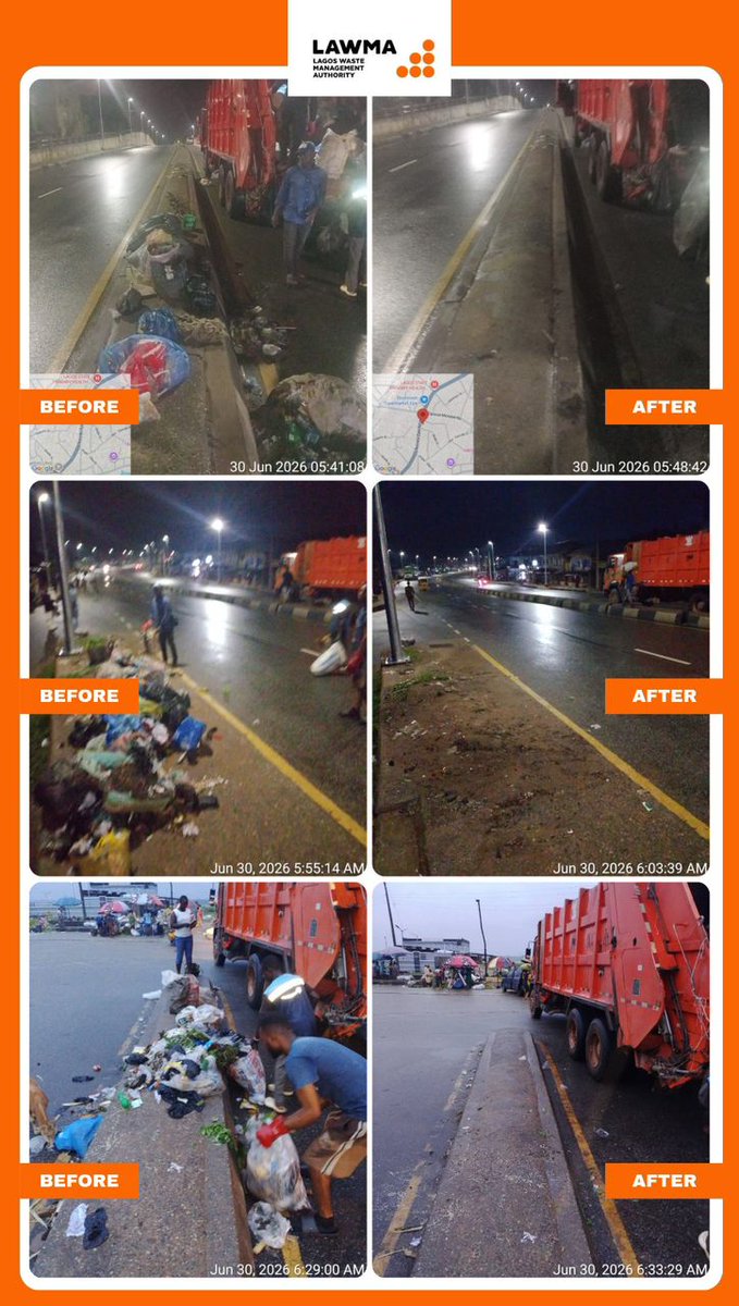 lollylarry1's tweet photo. LAWMA Clears Multiple Blackspots Across Epe, Ikoyi, Lagos Island, and Orile Corridors

https://t.co/LxDns5bMMd https://t.co/agxP9y923N
