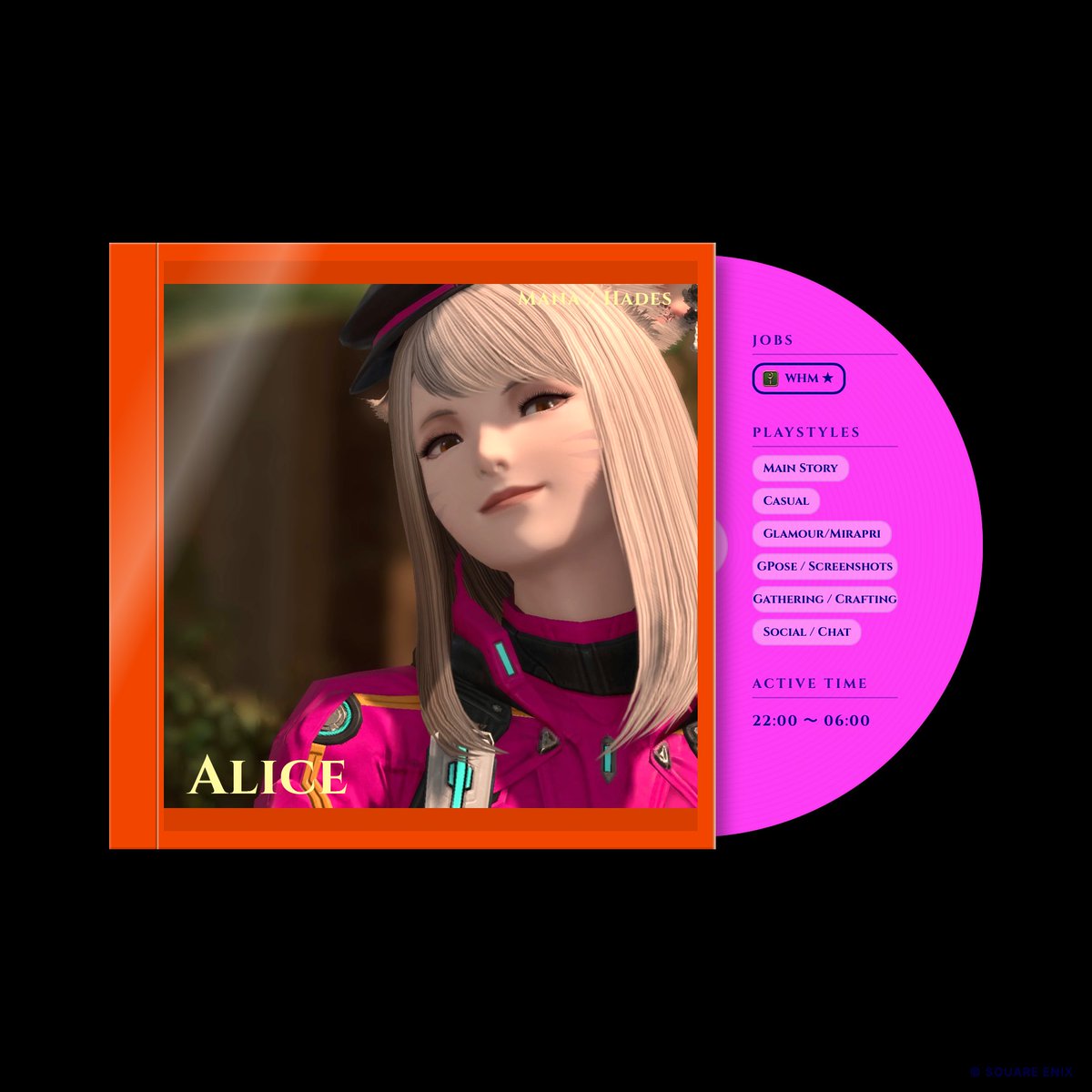 Alice_ff_14's tweet photo. 「FF14CDjacketGenerator」でCDジャケット風キャラクターカードを作成しました！
 https://t.co/mjDU7IkOeW… #FF14CDjacketGenerator #FF14キャラクターカード

かわいい https://t.co/2rl25KK4YD