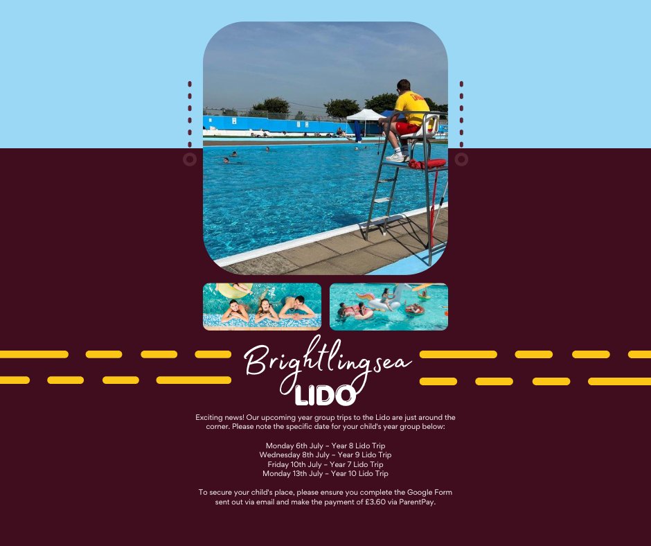 thecolne's tweet photo. Let’s hope for some beautiful weather for a fantastic day out!

#LidoTrips #SchoolTrips #SummerTerm #TheColneCommunity #BrightlingseaLido https://t.co/8FrTN1lyyV