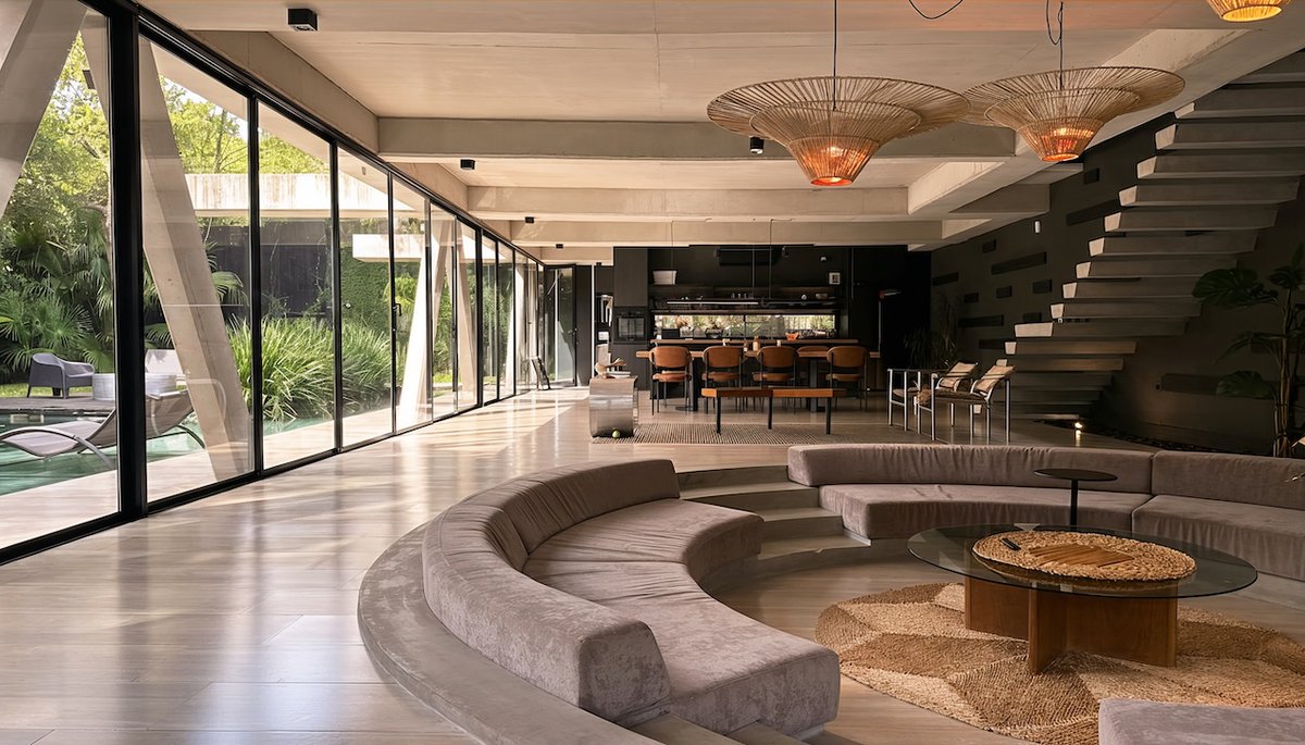 Architizer's tweet photo. #ProjectOfTheDay: X House by Diacono Arquitectos

 A reinforced concrete exoskeleton gives this house its distinctive identity while eliminating the need for interior columns. 

📍Buenos Aires, Argentina
Details: https://t.co/54bt7LIzdT https://t.co/ln953jkFc2