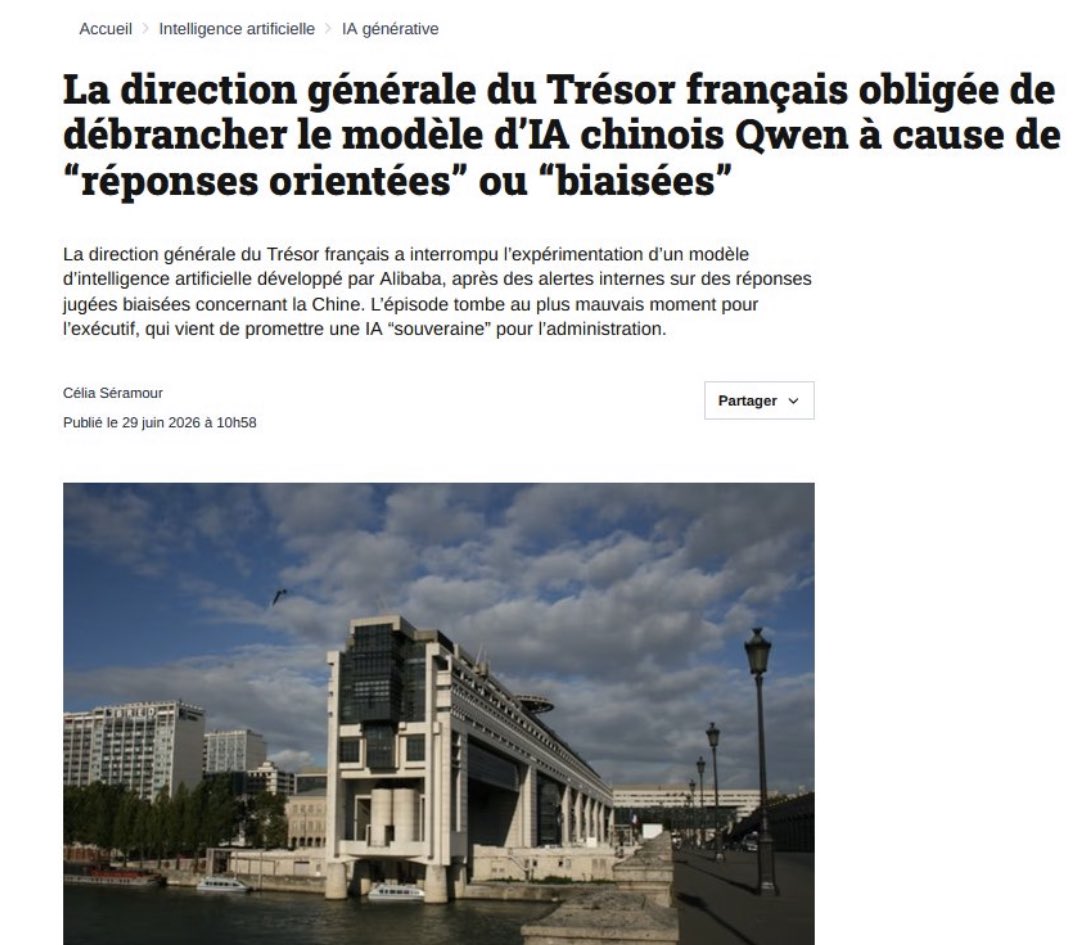 VictorSinclair3's tweet photo. Coucou @RolandLescure 
C’est vrai que le trésor français est géré par une IA chinoise ?
Et que la plupart de nos administrations ont leurs bases de données chez Microsoft ?
🤡
On a quand même des bonnes pointures au sommet de l’état. 
On peut dormir sur nos 2 oreilles… https://t.co/2yLVytm2jr
