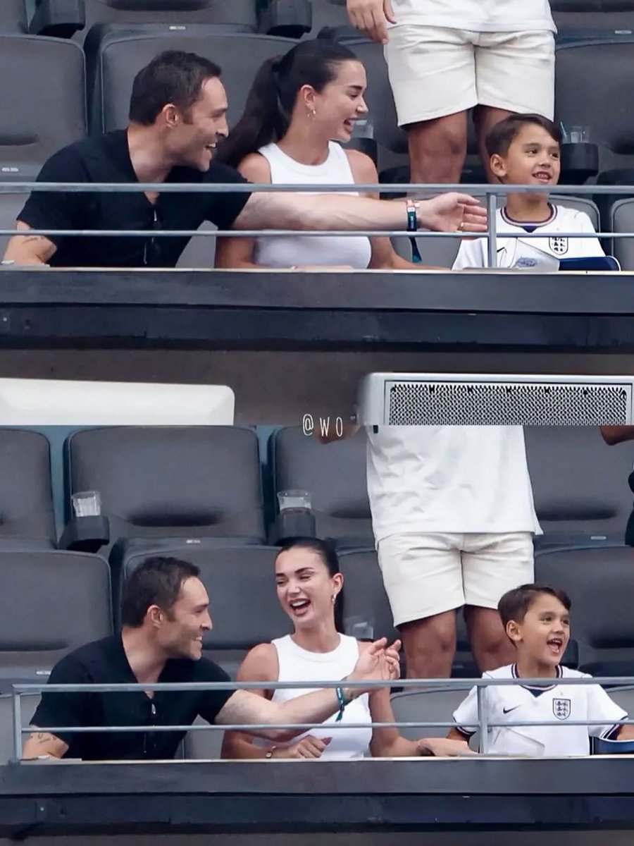 ChennaiTimesTOI's tweet photo. #AmyJackson, #EdWestwick, and their son Andreas had a fantastic time at the England vs Panama match, even sharing a fan moment with the legendary #DavidBeckham! 🌟⚽️ https://t.co/xkXwB5adQO