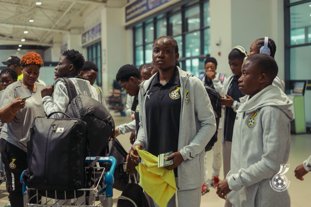 GhanaWNT's tweet photo. ✈️ Dakar bound!

We, #BlackMaidens🇬🇭 are on our way for the final FIFA U-17 Women's World Cup qualifier. 

One mission. One dream. 💪🏾

#ShineBlackMaidens✨
#FIFAU17WWCQ https://t.co/Zo09yQj0qD