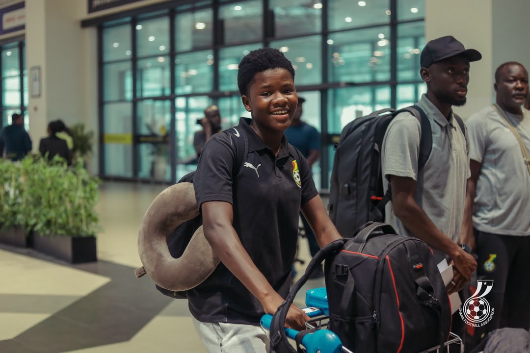 GhanaWNT's tweet photo. ✈️ Dakar bound!

We, #BlackMaidens🇬🇭 are on our way for the final FIFA U-17 Women's World Cup qualifier. 

One mission. One dream. 💪🏾

#ShineBlackMaidens✨
#FIFAU17WWCQ https://t.co/Zo09yQj0qD
