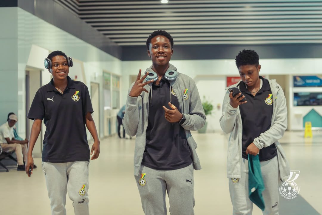 GhanaWNT's tweet photo. ✈️ Dakar bound!

We, #BlackMaidens🇬🇭 are on our way for the final FIFA U-17 Women's World Cup qualifier. 

One mission. One dream. 💪🏾

#ShineBlackMaidens✨
#FIFAU17WWCQ https://t.co/Zo09yQj0qD